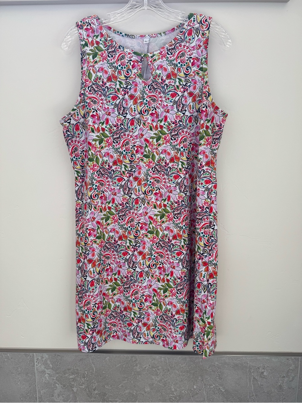 Nuu Muu Sleeveless Floral Midi Dress in Pink White Green - Summer